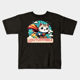 You are unstoppable - Cute kawaii cats with inspirational quotes Kids T-Shirt